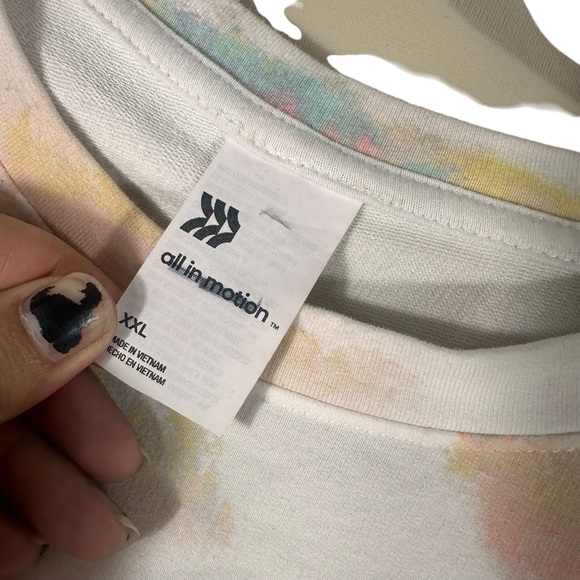 All in motion White Tie Dye Long Sleeve Sweatshirt Size XXL - Picture 4 of 5
